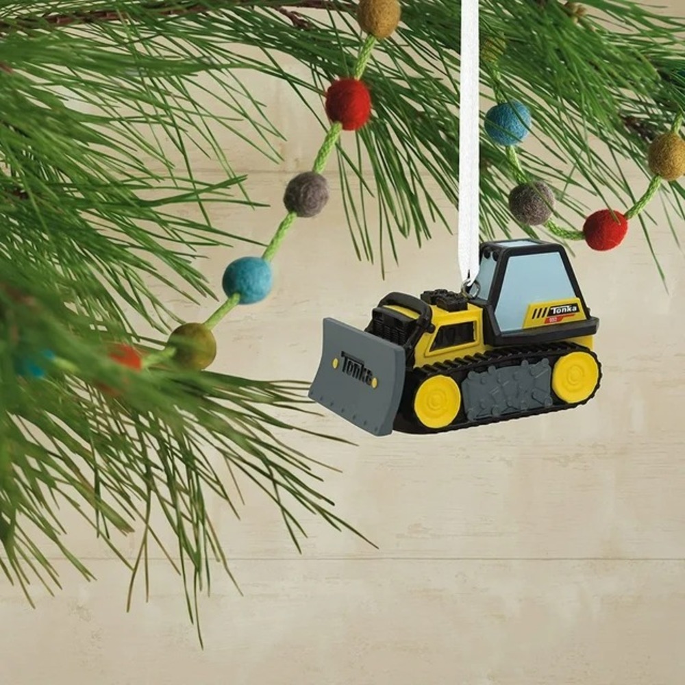 Hallmark Ornaments Hasbro Tonka Yellow Bulldozer Christmas Ornament NEW‎ in Box